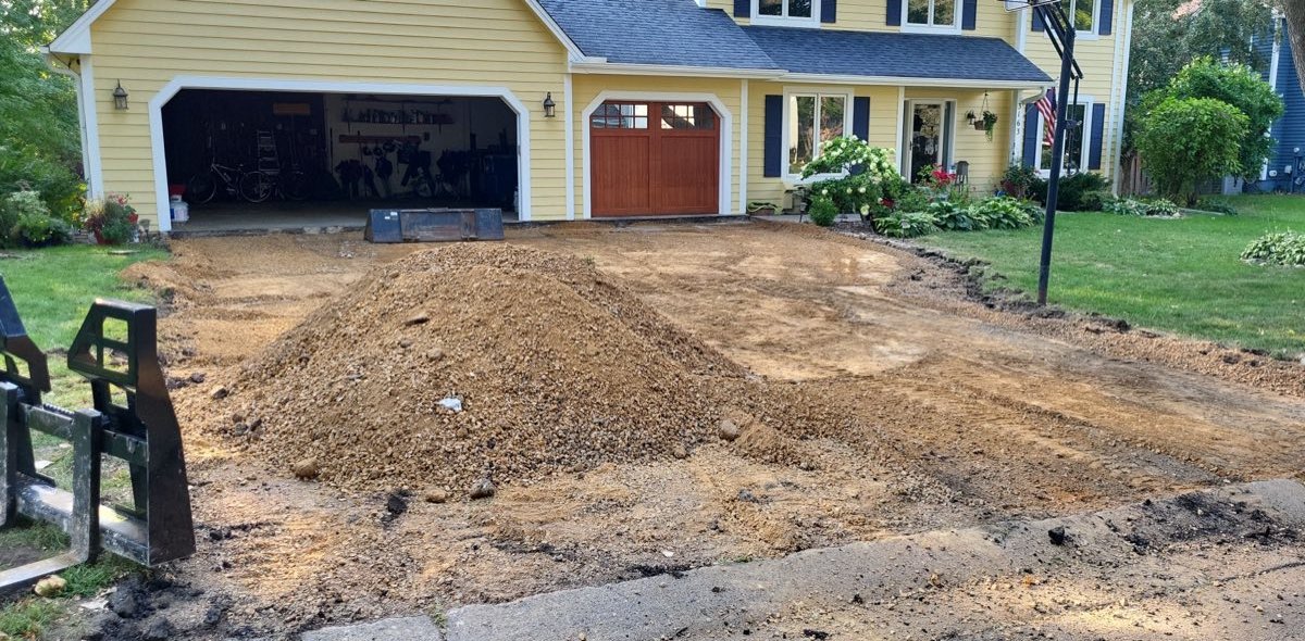 Concrete driveway before replacement